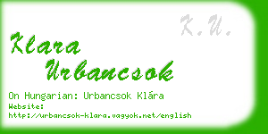 klara urbancsok business card