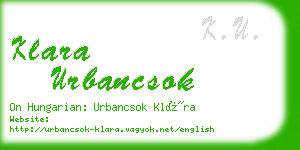 klara urbancsok business card